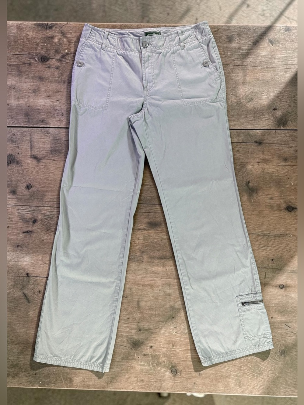 Eddie Bauer Women’s Tall 12 Khaki Cargo Hiking Pants Lightweight Outdoor Utility